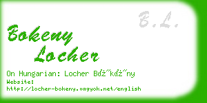 bokeny locher business card